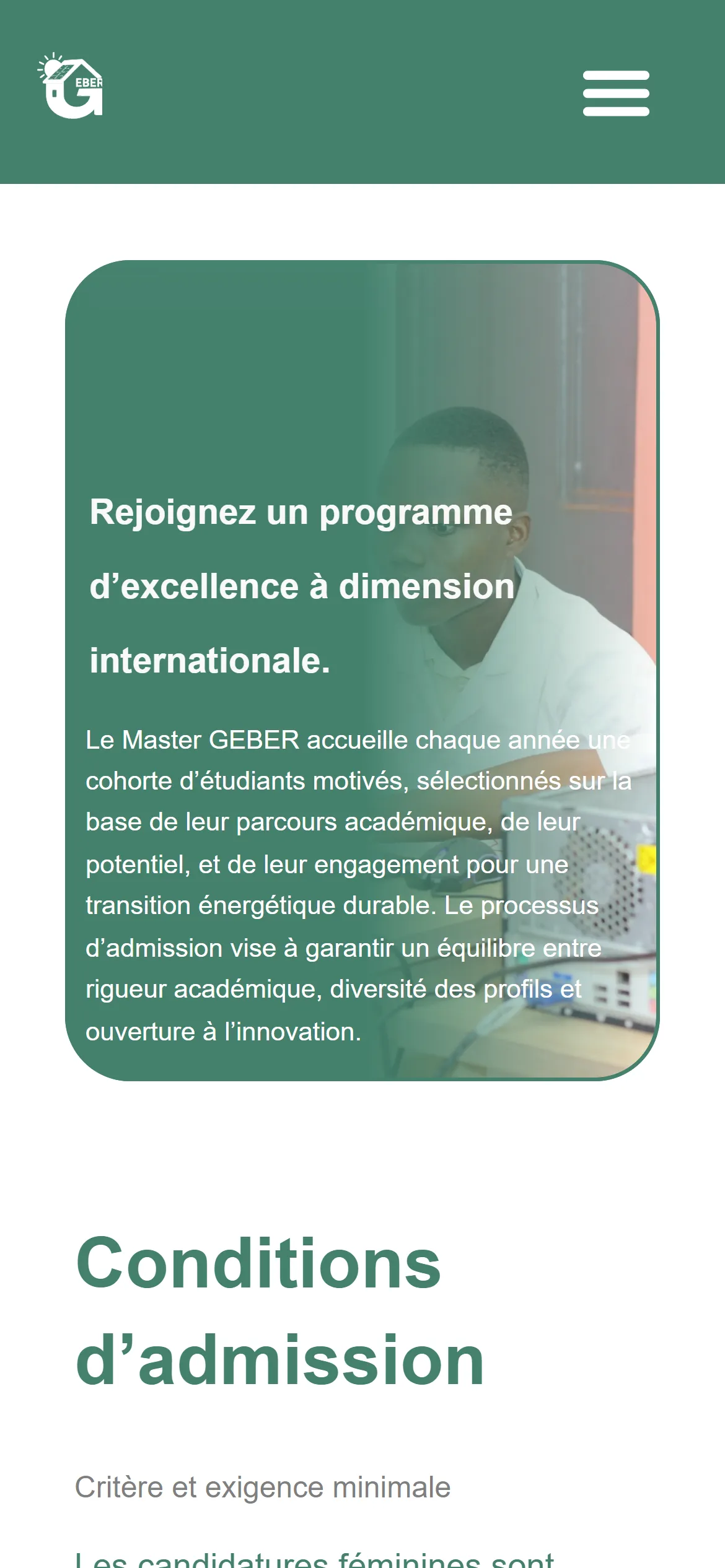 Admission sur mobile, calendrier de candidature
