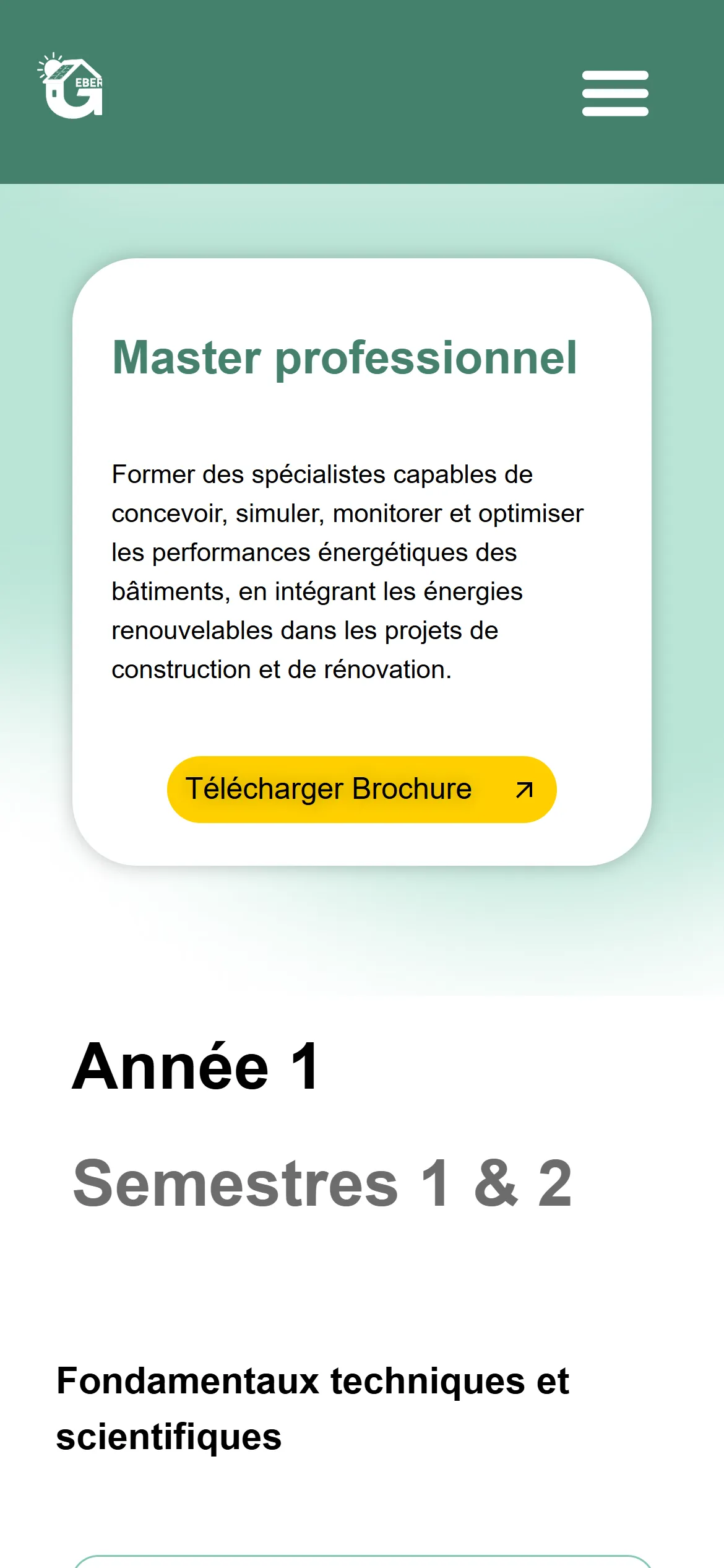 Master professionnel sur mobile
