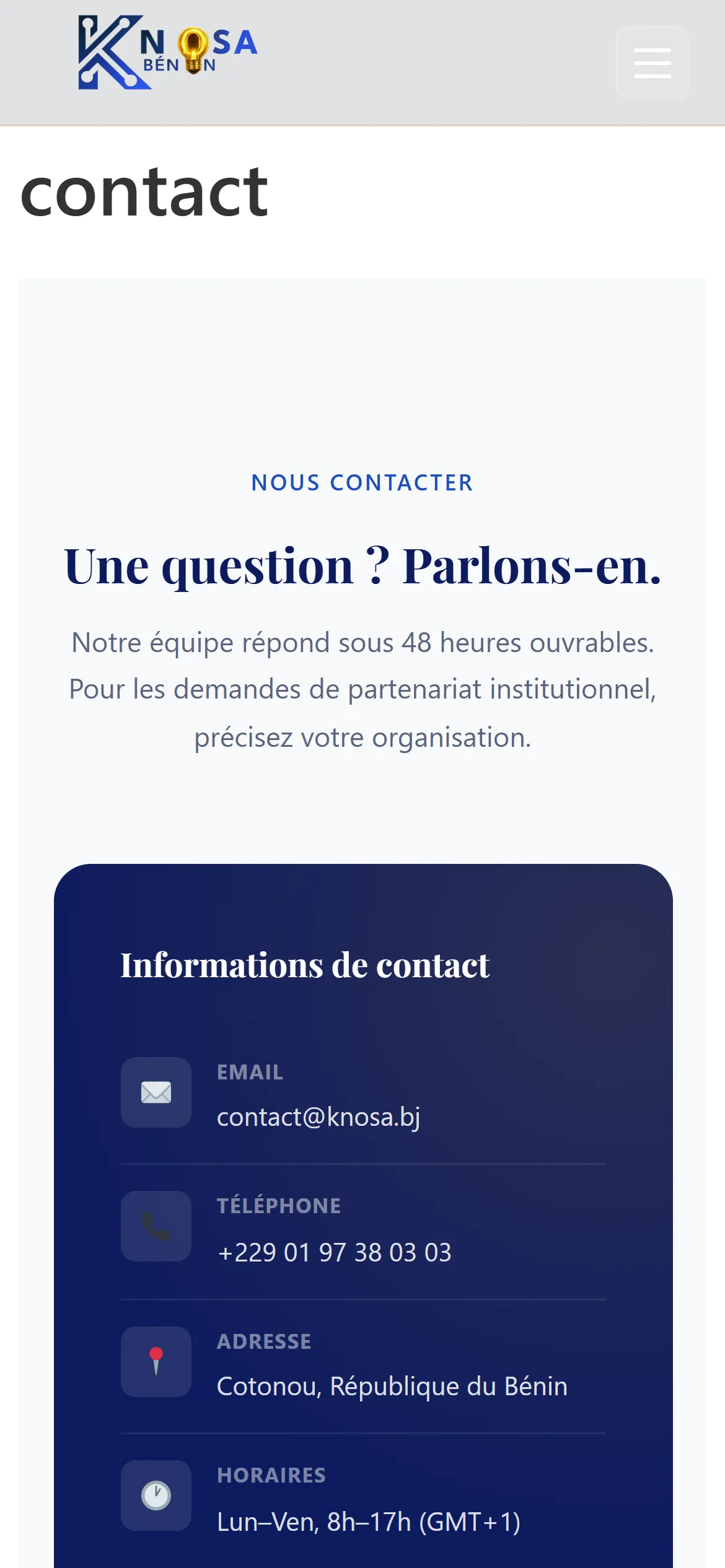 Formulaire de contact sur mobile : champs et objets adaptés au petit écran