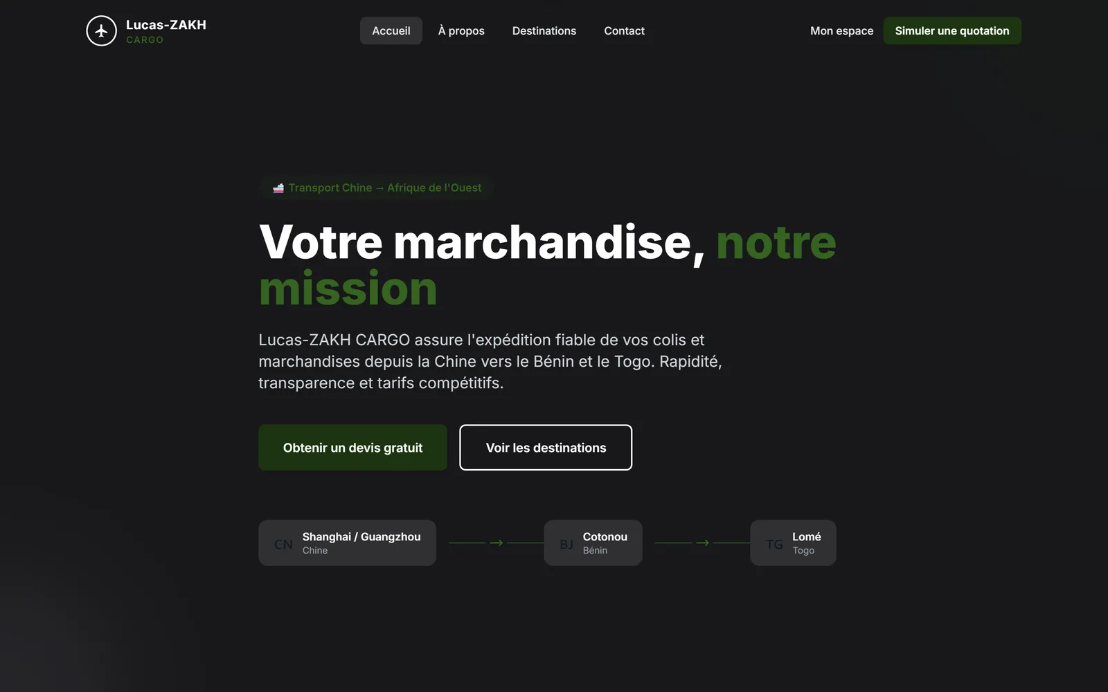Page d'accueil de Lucas-ZAKH CARGO
