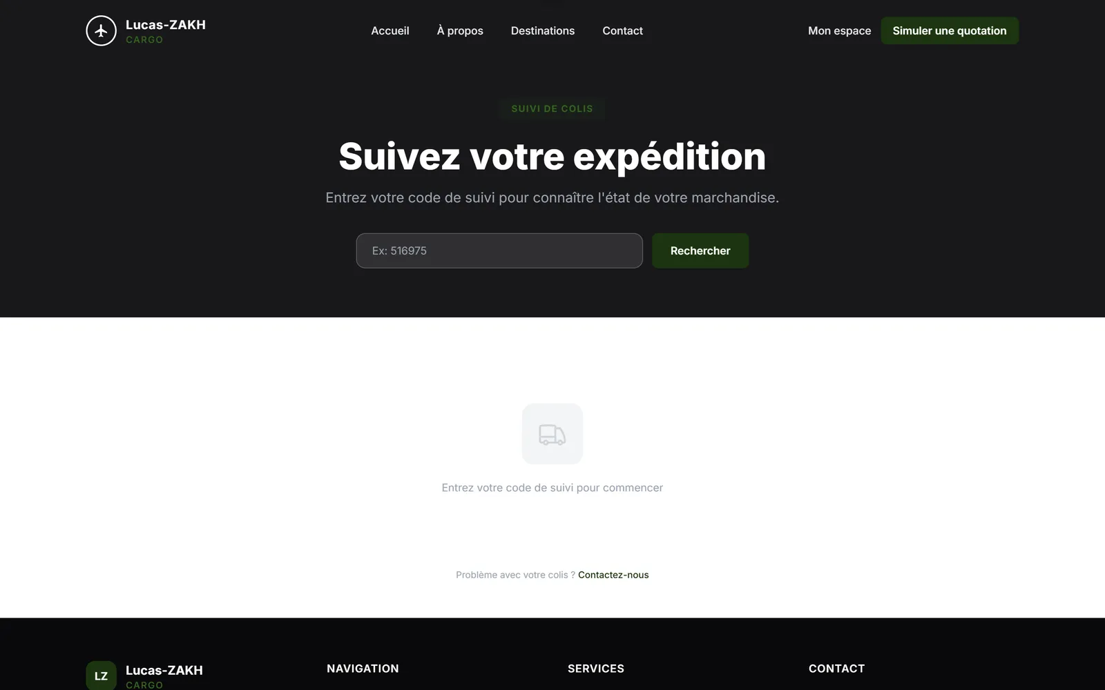 Suivi de colis : recherche par numéro de suivi