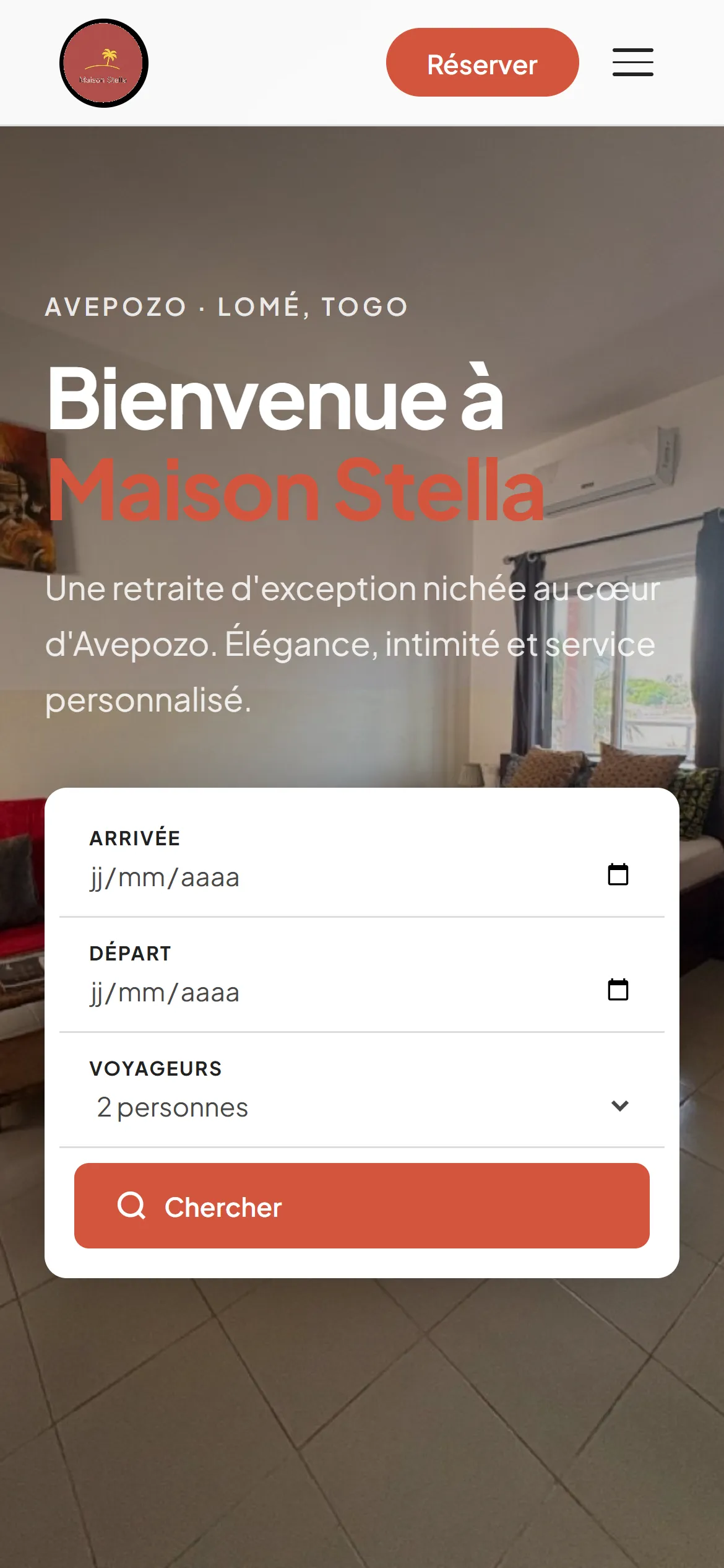 Accueil en version mobile