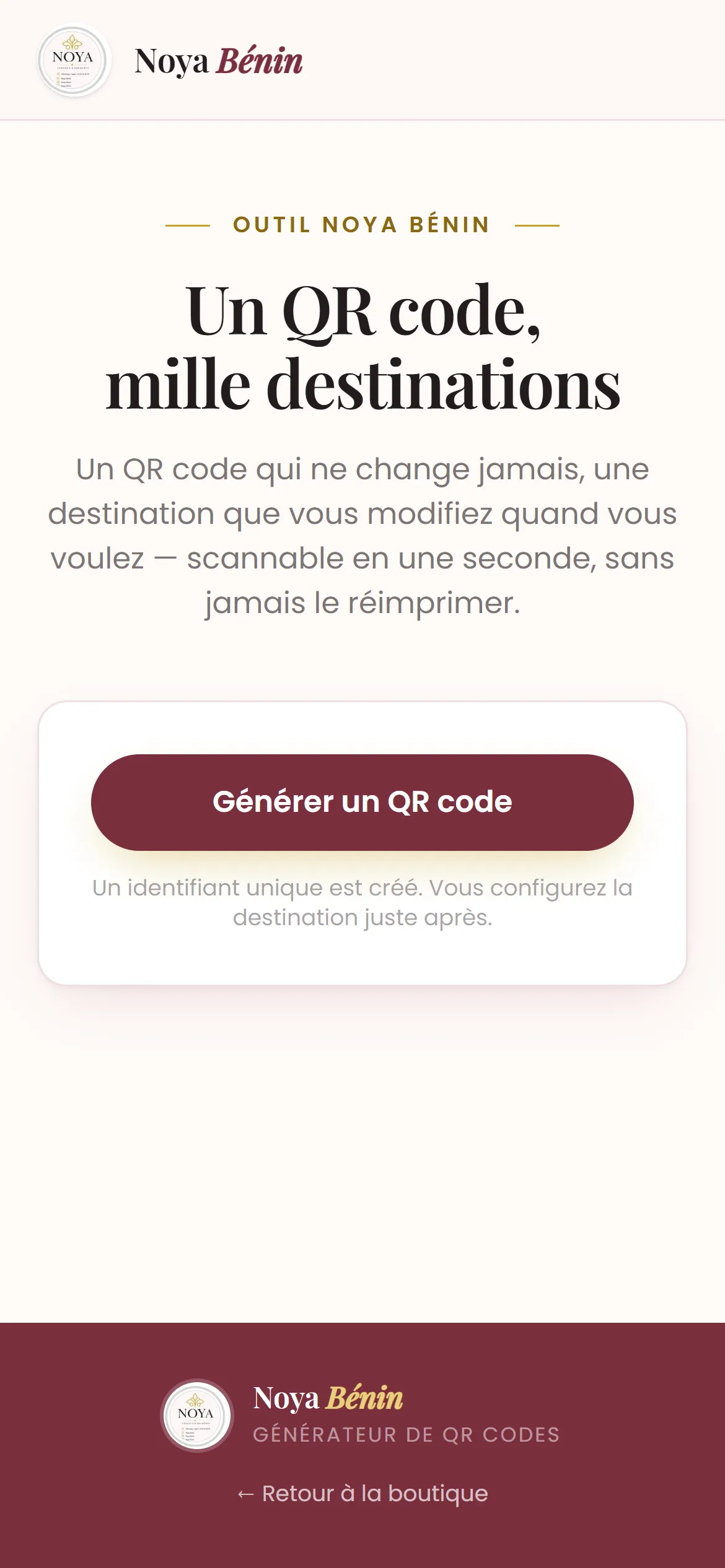 Générateur de QR codes sur téléphone