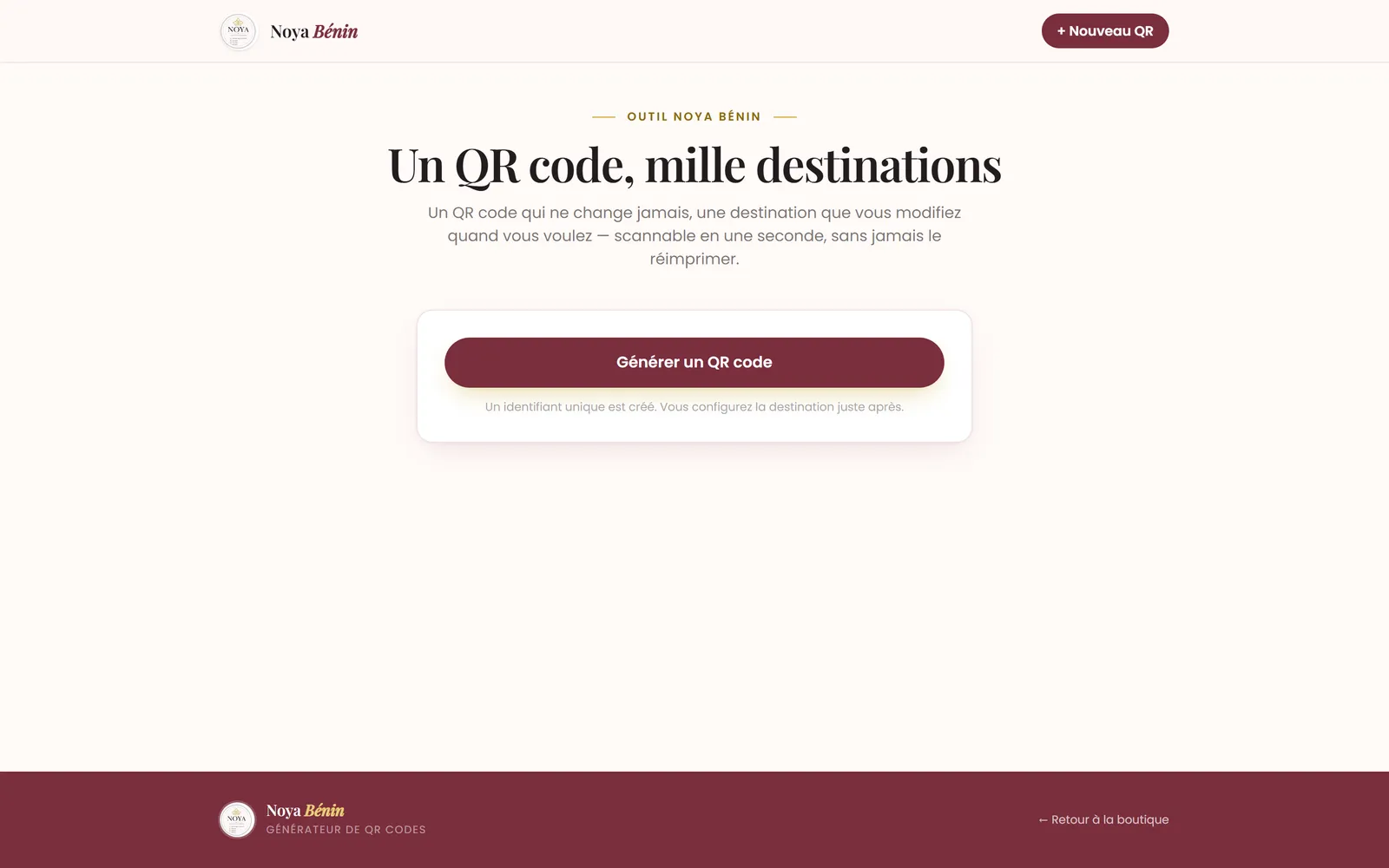 Générateur de QR codes à destination modifiable après impression