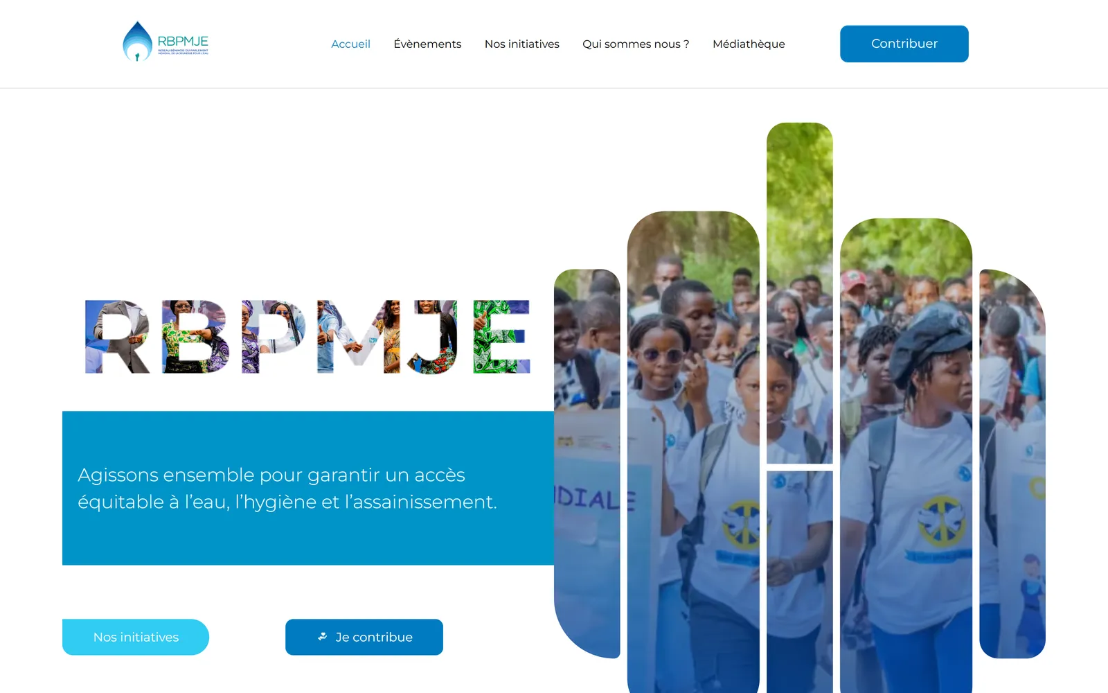 Page d'accueil du site RB/PMJE