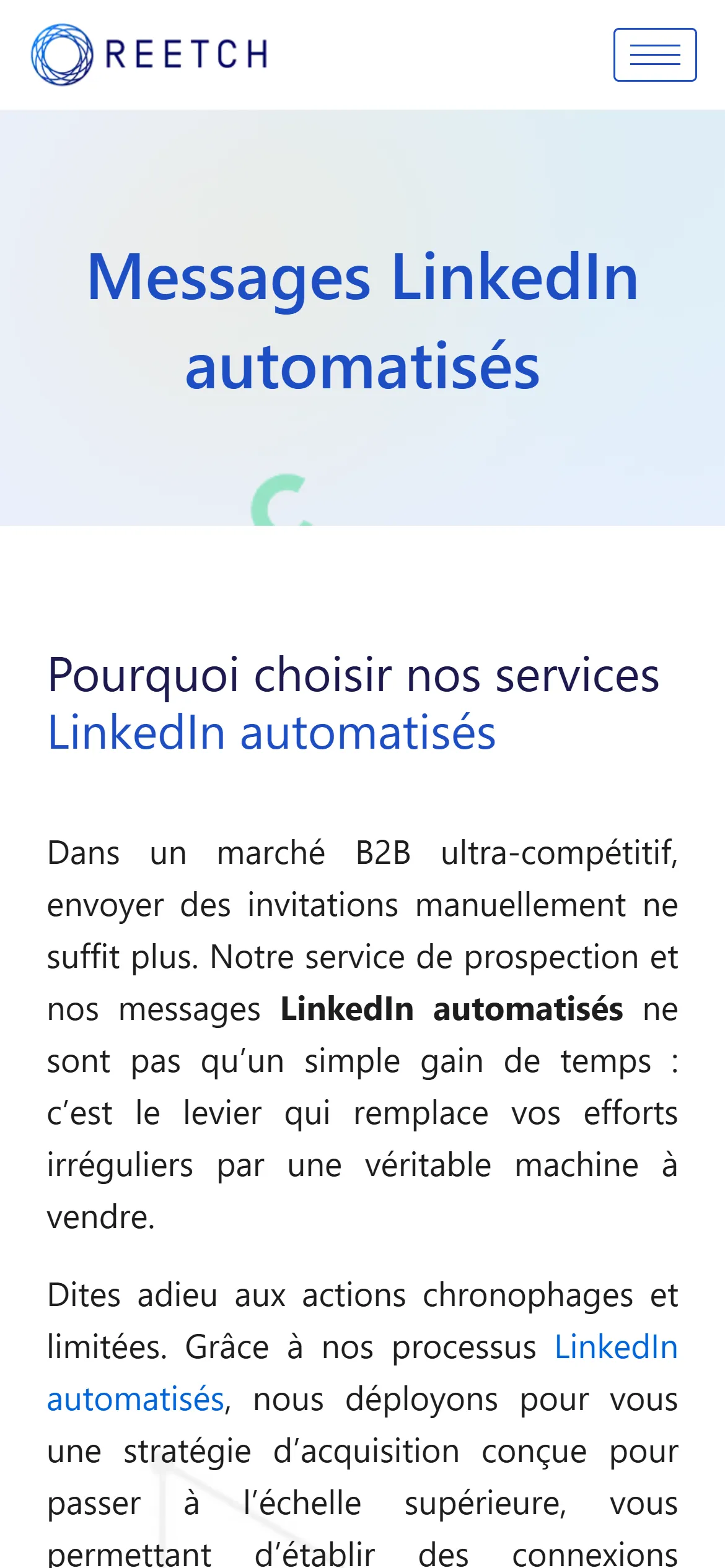 Offre LinkedIn automatisée sur téléphone.