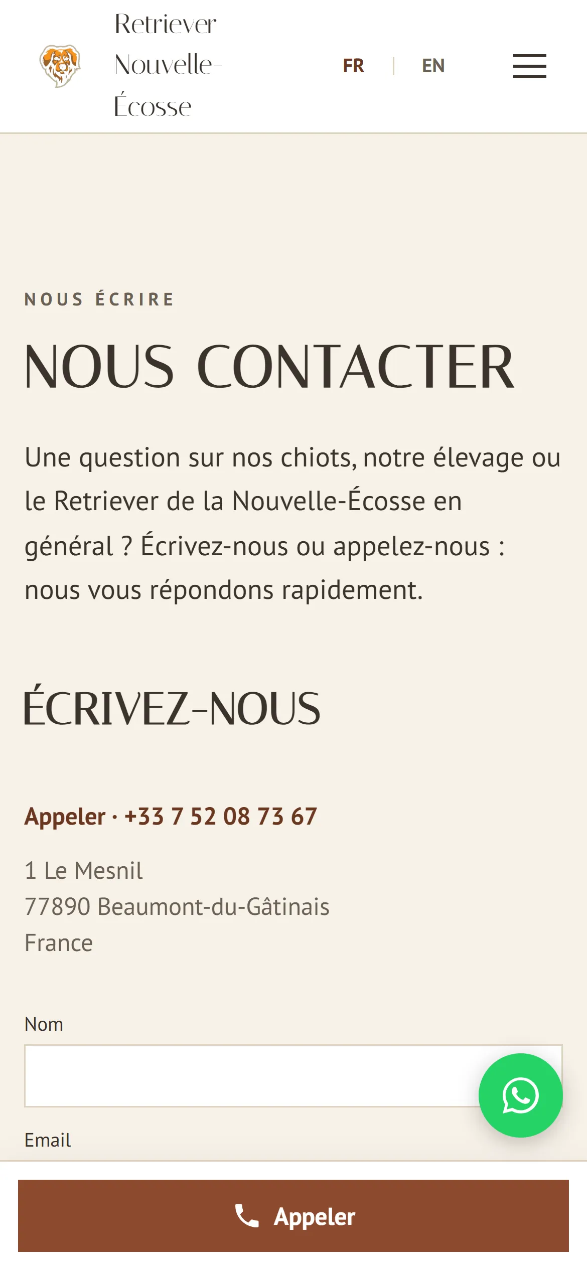 Refonte 2026, contact sur téléphone