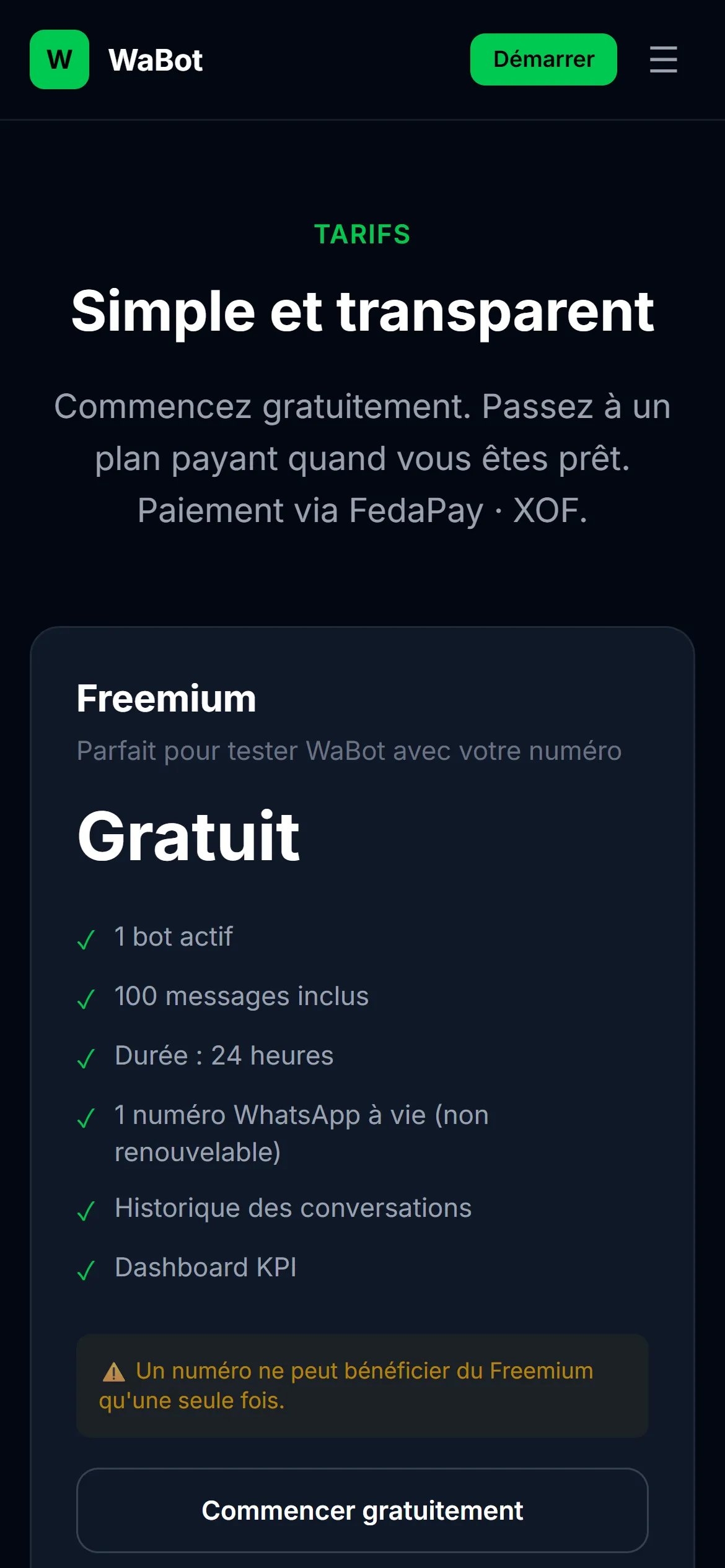Tarifs sur téléphone : les trois offres se lisent l'une après l'autre.