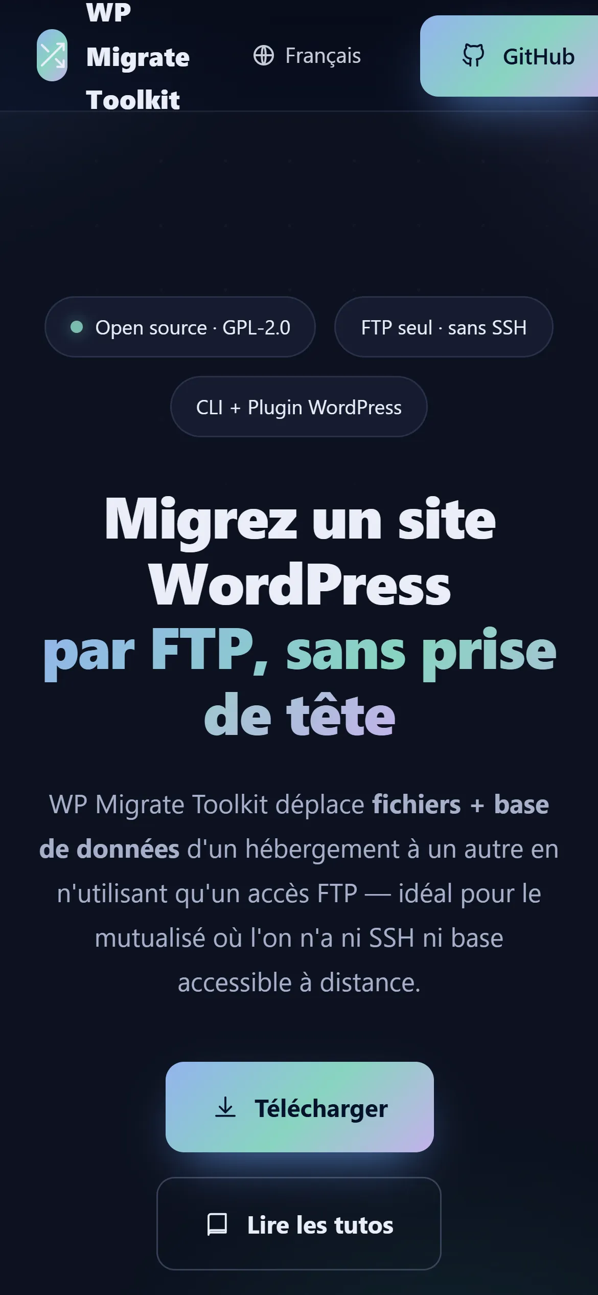 Accueil sur mobile : hiérarchie conservée et terminal adapté au petit écran