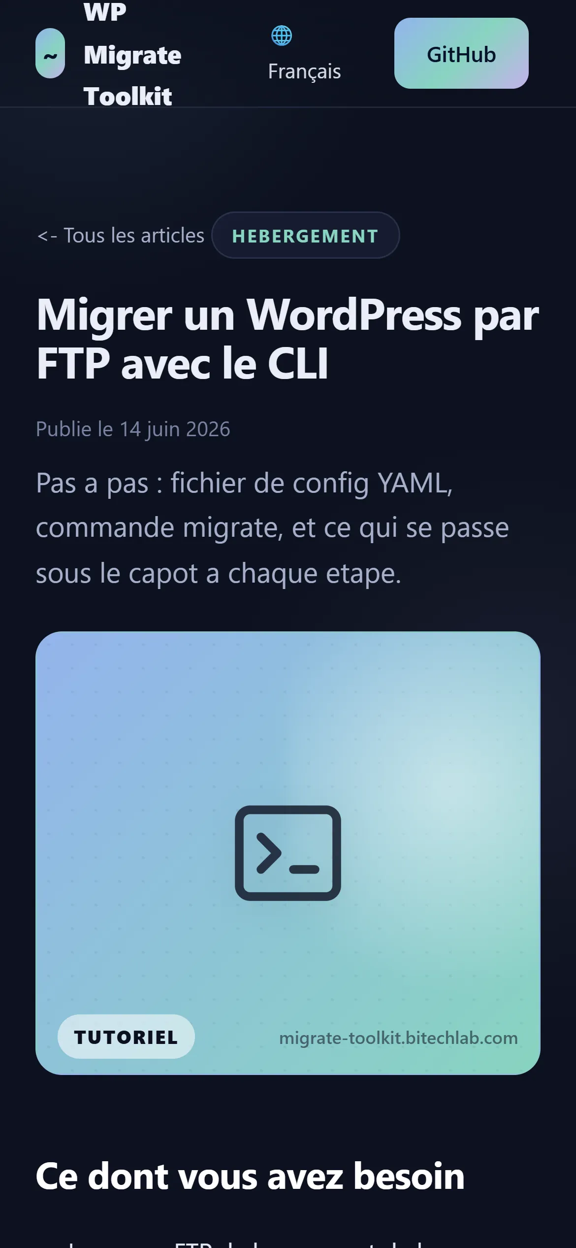 Lecture d'un tutoriel sur mobile, avec blocs de code défilables