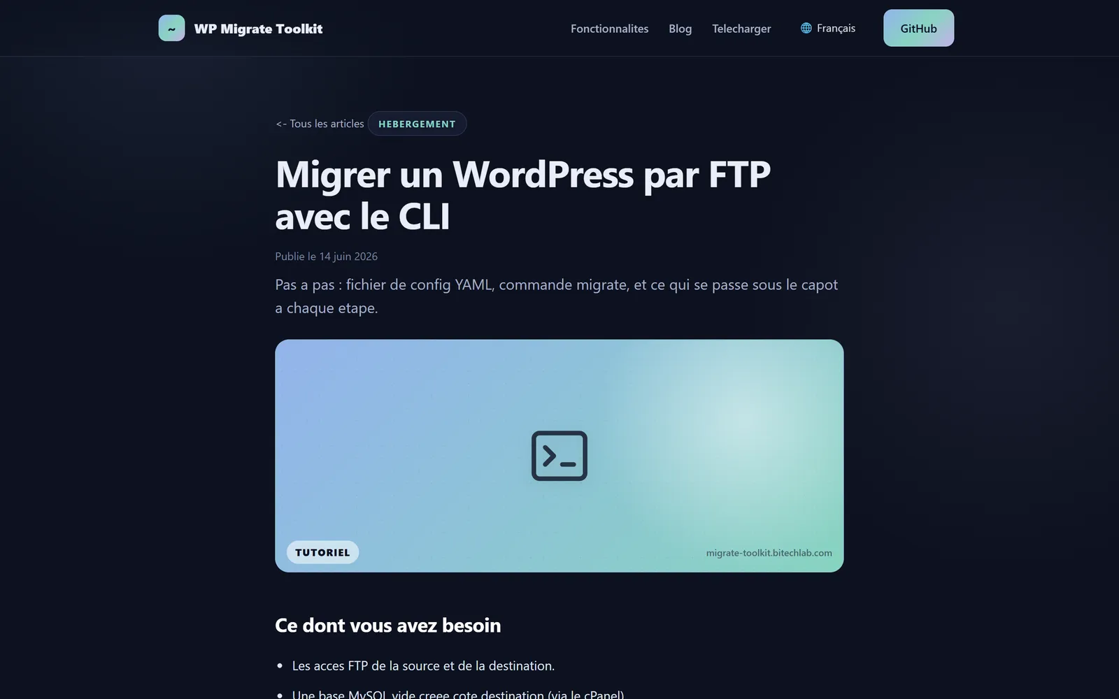 Tutoriel pas à pas : migrer un WordPress par FTP avec le CLI