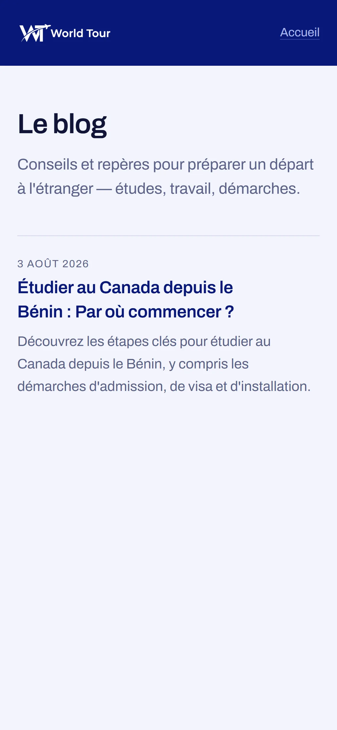 Blog sur mobile.